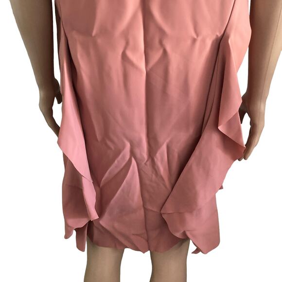 COS Blouse Womens Size 4 Hi Lo Short Sleeve Back Drape Salmon Pink - Picture 12 of 13